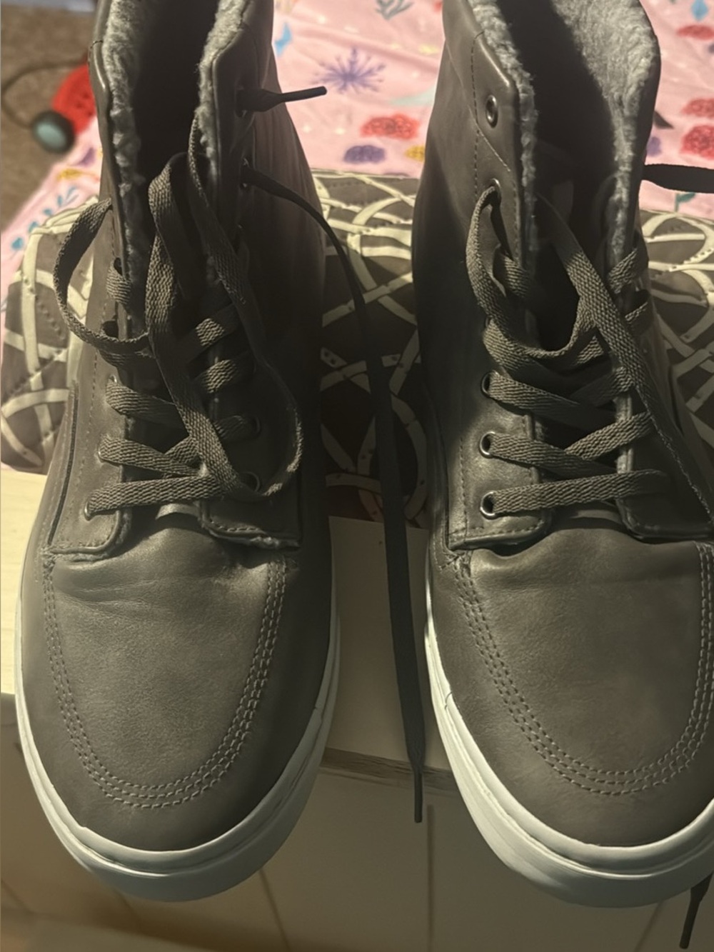Lugz Men's Dark Gray Lace-Up High-Top Boots